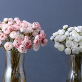 Small Camellia Bud Bouquet, Fake Ranunculus Stem Bundle, Artificial Flower Craft, Home Floral Decor, Wedding Party Bloom, Indoor Arrangement