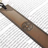 Sunflower/Daisy Leather Bookmark, Floral Bookmark, Book Accessory, Premium Genuine Leather, Handmade in 4 Colors, Bookmark for Her/Women