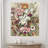 Botanical Tapestry, Floral Tapestry, Pink Tapestry, Pink Flowers, Plant Tapestry, Orchid Art, Ernst Haeckel, Boho Tapestry, Nature Tapestry