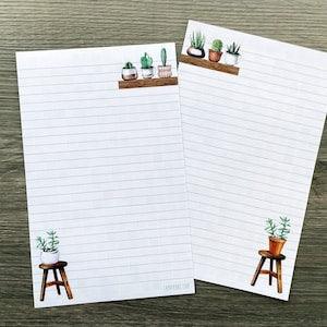 Double-sided letter writing sheets - Potted