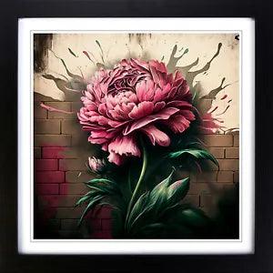 Carnation Flower Graffiti Art Framed Wall Art Poster Print Picture Large