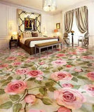 Sweet Peony flower 3D Floor Mural Photo Flooring Wallpaper Home Print Decoration