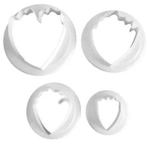 4 Piece Mini Peony Cookie Cutter Paste Plunger Cake Decorating Pastry Topper