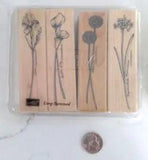 NEW LISTINGStampin Up Set Long-Stemmed Flower Iris Calla Lily Allium Narcissus Rubber 2000