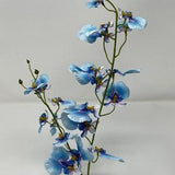 15" MD 2-stem BLUE Oncidium ORCHID Soft Silk plant, Stone base
