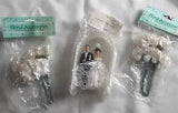 Vintage Bride & Groom Topper + Beaded Arch+ Satin carnation flower Wedding Craft