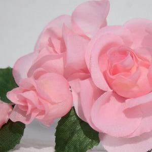 Vintage 80s pinkish roses,80s Roses corsage,Silken flowers,pinkish floral garnish, millinery flowers, bouquet making, corsage making,Wedding