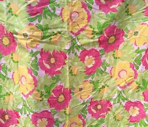 VIP Cranston Print Works Pink Yellow Green Tropical Floral Fabric 30" x 44"