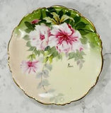VINTAGE SIGNED ELITE WORKS LIMOGES FRANCE HAND PAINTED LILIES GOLD PLATED 1900s