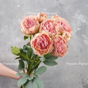 32" 8 Stems Dried Look Peony Bouquet | High Quality Artificial Flower | DIY Floral | Wedding/Home Decoration | Gifts - Light Pink