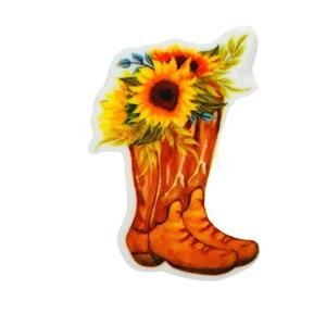 Cowboy Boots with Sunflowers Resin Needle Minder for Cross Stitch  NM1