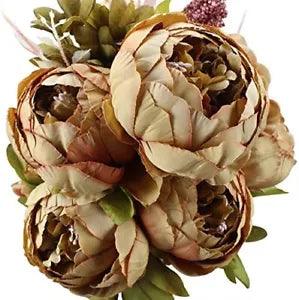 Fake Flowers Vintage Artificial Peony Silk Flowers Wedding Home Coffee
