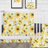 Girl Crib Bedding, Sunflower Nursery, Floral Nursery Crib Set