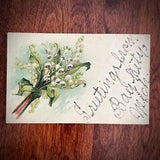 Greetings From BAY CITY, Michigan ? Lilly Of The Valley Flowers EMB Postcard