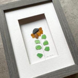 Sunflower Seaglass Art, 6 by 8