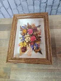 Wood Shadowbox Framed Dried Flowers   Picture  6" X 8"