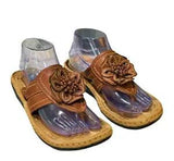 Cliffs Womens Thong Sandals Size 8M Brown Flower Slip On Shoes by White Mountain