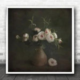 Vase Peony Peonies Flowers Painterly Dark Light Texture Vases Wall Art Print