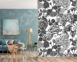 3D Black Peony Flower G379 Wallpaper Mural Self-adhesive Removable Sticker Joy