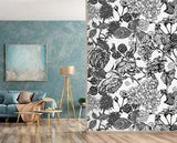 3D Black Peony Flower G379 Wallpaper Mural Self-adhesive Removable Sticker Joy