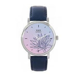 Toff London TLWS-17627 Ladies Blue Water Lilies Flower Watch