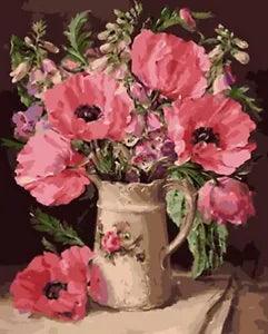 Peony Oil Paintings By Numbers Flowers Propylene Canvas Picture Wall Art Decors