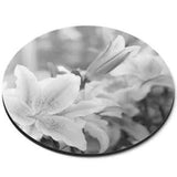 Round Mouse Mat (bw) - Pink Lily Flower Lillies Plant #37466