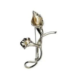 Vintage Large Silver Tone And Faux Pearl Calla Lily Brooch Pin Unsigned