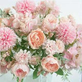 Large Silk Peony Artificial Hydrangea Flowers Bouquet Party Wedding Home Decor