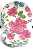 Set of 4 Target Home Melamine Dinner Plates Pink Carnation Patio Camper RV-FLAW