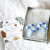 Blue Leaf Hoops