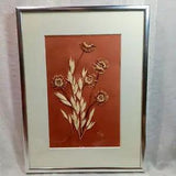 Art Vintage Framed Dried Pressed Spring Flowers Signed by FM Wall Decor 12