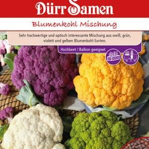 Cauliflower mix white, purple, yellow and green seeds from D??rr Seeds