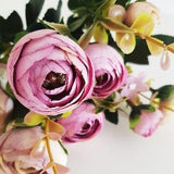 1 Purple Ranunculus Mini Bouquet, Silk Heads, Buttercup Artificial Silk Flowers Floral Hair Accessory, Flower Supplies, Fabric, Mini Flowers