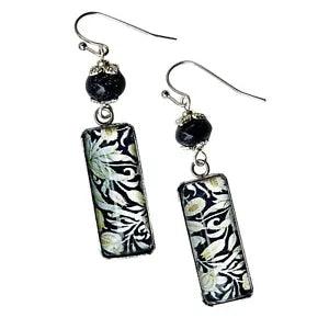 Lily And Pomegranate Earrings, William Morris Art Nouveau Sandstone Cabochon