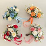 Rose wedding bouquet, pink bouquet, orange bouquet, blue  bouquet, Ivory bouquet,Red bouquet, Fall Bouquet,wedding accessories ,cake toppers