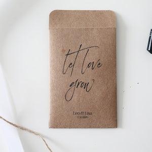 10 Personalized Flower Seed Bags Favor Wedding Seed Bags Kraft Paper Bags Pouches Paper Bags Gift
