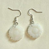 White Transparent Recycled HDPE Sunflower Earrings - CFE3