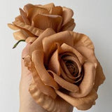 10-100pcs Toffee Artificial Rose Head Silk Brown Flowers Head Wholesale Wedding Flowers, Artificial Rose Heads , 9cm Flower Head