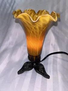 8??? Amber Shade Lily Accent Lamp.