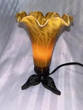 8??? Amber Shade Lily Accent Lamp.
