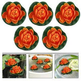 5 Pcs simulation pond flowers Plastic Water Lilies Floating Ponds Plants
