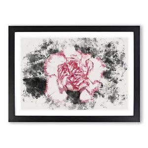 Pink Carnation Flower Framed Wall Art Poster Print Home Decor Picture Large