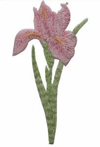Pink Lily Flower Patch Plant Garden Spring Embroidered Iron On Applique
