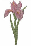 Pink Lily Flower Patch Plant Garden Spring Embroidered Iron On Applique