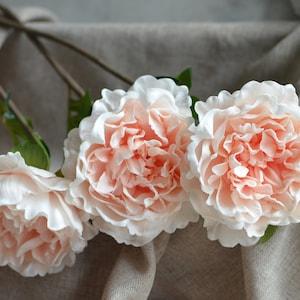 Peach Blush Peonies Real Touch Peonies DIY Silk Wedding Bridal Bouquets Wedding Table Centerpieces