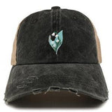 Stitchfy Bell Orchid Patch Frayed Bill Trucker Mesh Back Cap(SF-AP0030-NIS-GN-1012)