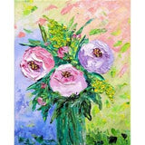 Peony painting floral original art impasto oil painting flower artwork bouquet still life vase small 10x8 canvas by Irina Jouk