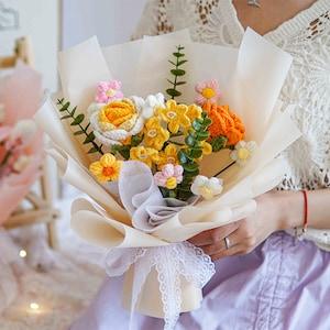 Crochet Flower Bouquet, Crochet Flowers, Crochet Bouquet, Rose Bouquet, Forever Flower, Eternal Flower, Graduation Bouquet, Christmas Gift