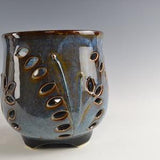 Blue Rutile Orchid Pot/Luminary 5 5/8" Diameter x 5 1/2" High